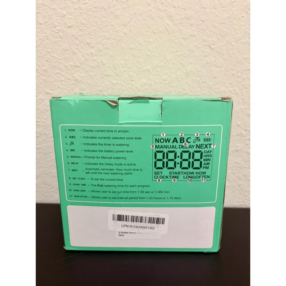 3 Outlets Brass Sprinkler Timer. Programmable Water Timer